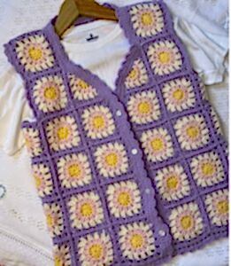 Kare Motifli Örgü Yelek Yapılışı