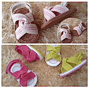 Kız Bebek Örgü Sandalet