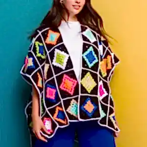 Elmas Motif Örgü Panço Yapılışı