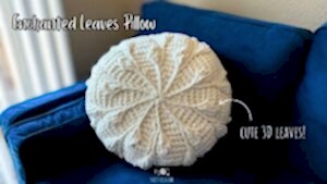 Kadife İple Yuvarlak Örgü Yastık Yapılışı