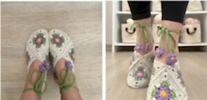 Kare Motifli Patik Yapılışı