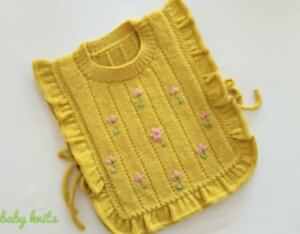 İşlemeli Fırfırlı Bağcıklı Süveter Yapılışı