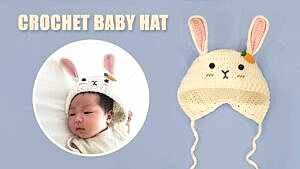 Bebek Örgü Tavşan Şapka Yapılışı