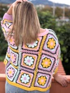 Afrika Çiçeği Örgü Hırka