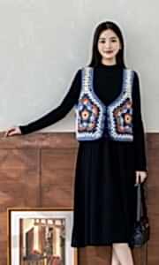 Tığ İşi Motifli Örgü Yelek Yapılışı 4